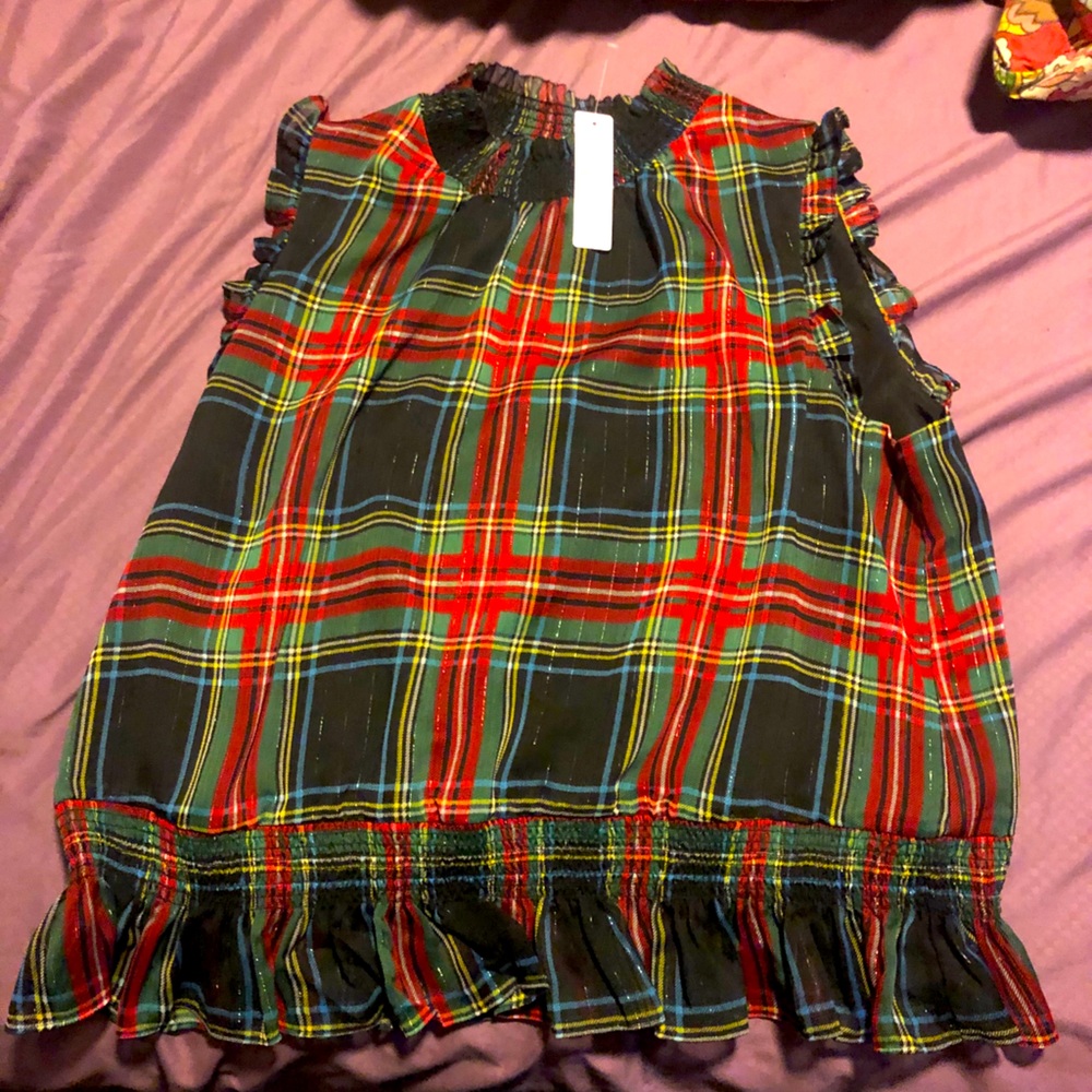 J Crew plaid sleeveless blouse - New with tags